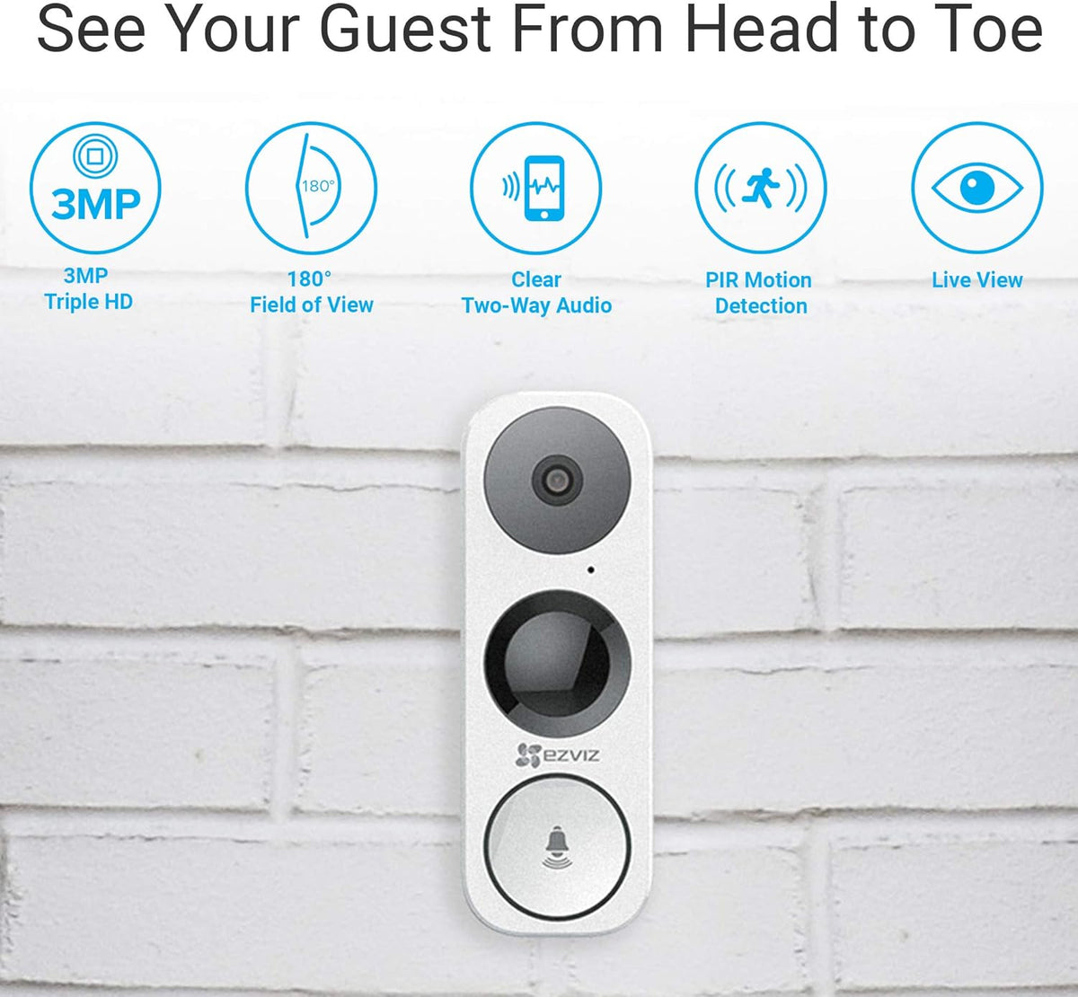 Wired WiFi Video Doorbell with Night Vision and Two-Way Talk M19384