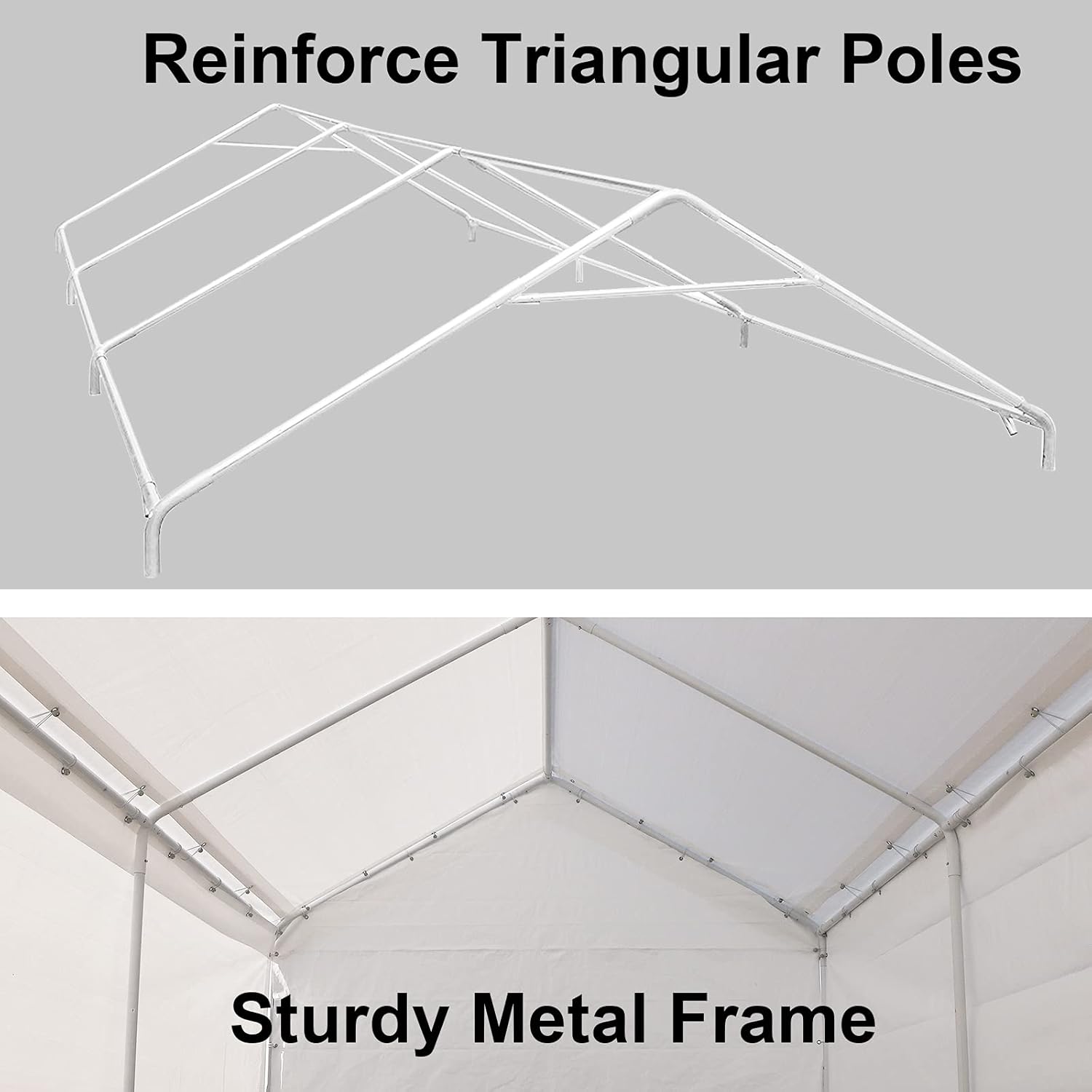 10x20 ft Heavy Duty Carport Car Canopy with Removable Sidewalls and Doors X233