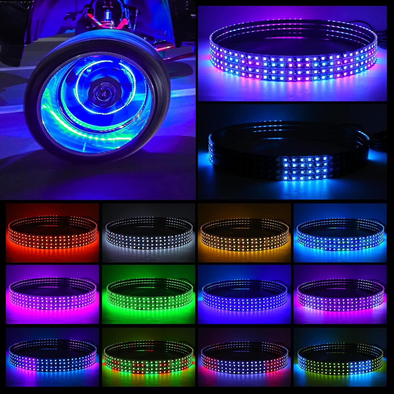 15.5 inch RGB LED Wheel Ring Light Kit 4PCS P3401