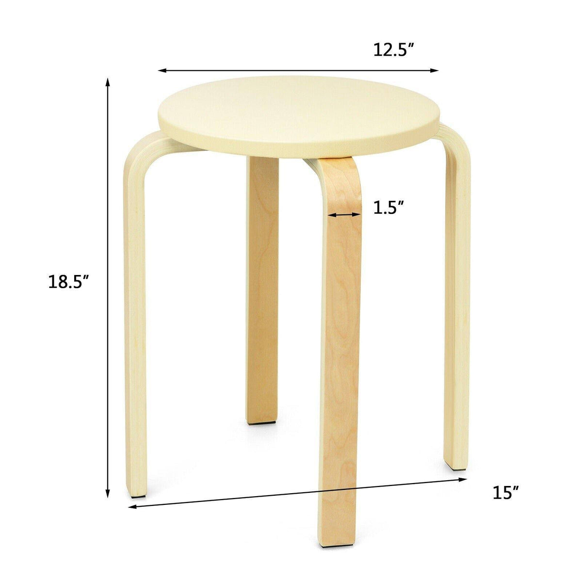 Beige Bentwood Round Stool Set of 4 U909624