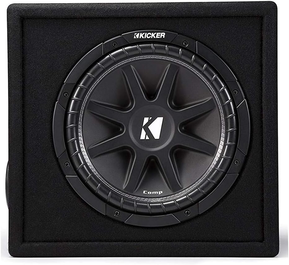 Kicker Comp 12 300W 4 Ohm Carpeted Vented Loaded Subwoofer Enclosure I128858