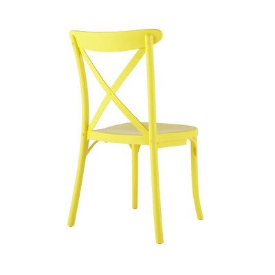 Yellow Cross Back Stacking Side Chair F526725