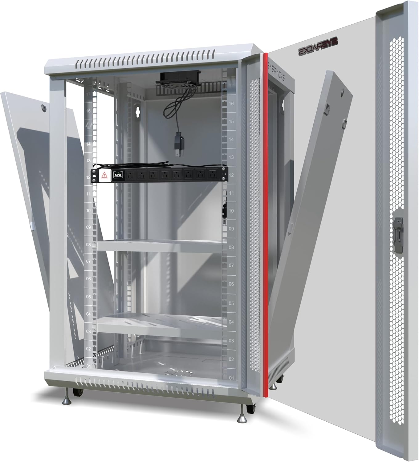 18U Wall Mount Gray IT Network Server Rack Cabinet Enclosure 24 Inch Depth L9983