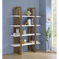 Aged Walnut/White 4-Shelf Bookcase N365