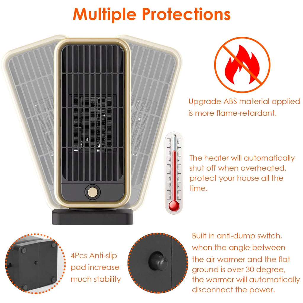 Portable 500W PTC Ceramic Space Heater G898