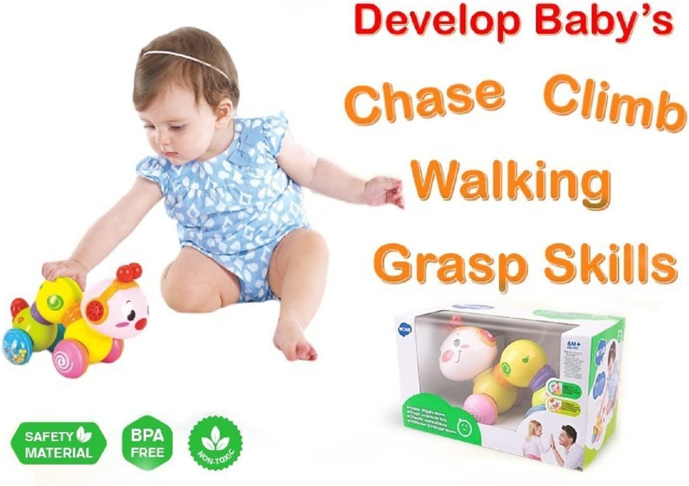Press and Go Baby Crawling Toys with Light up Music U399891