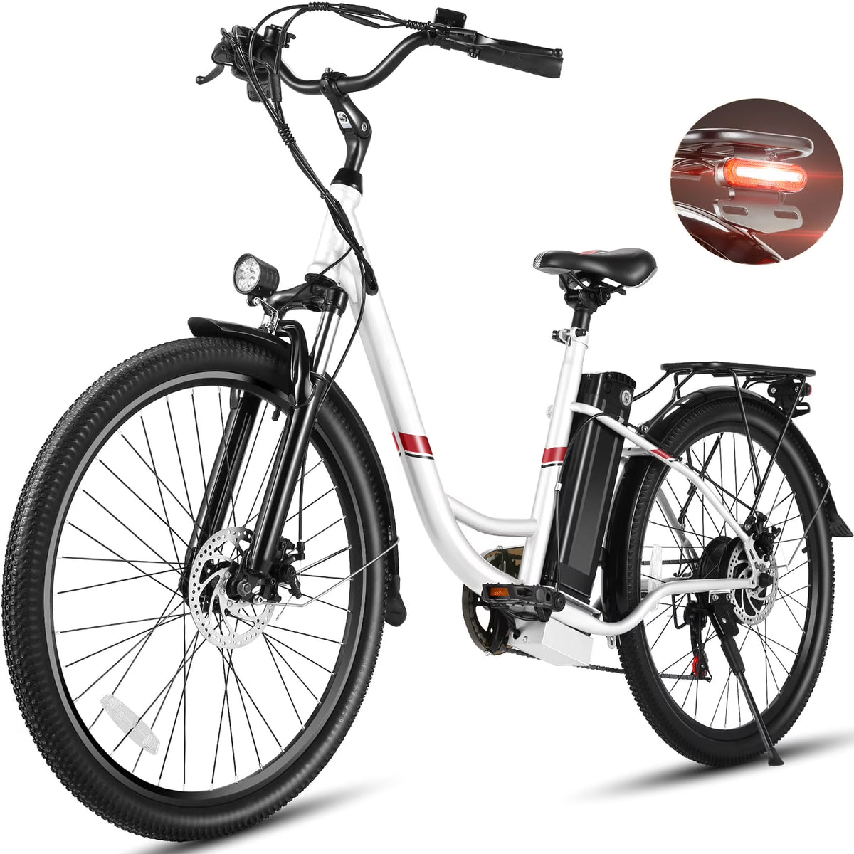 26 in. Electric Bicycle 500W 48V 7 Speed Gears Ebike Y668