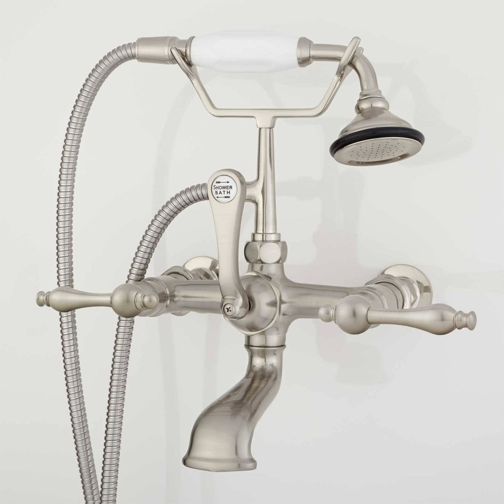 Brushed Nickel Wall-Mount Telephone Faucet and Hand Shower F835