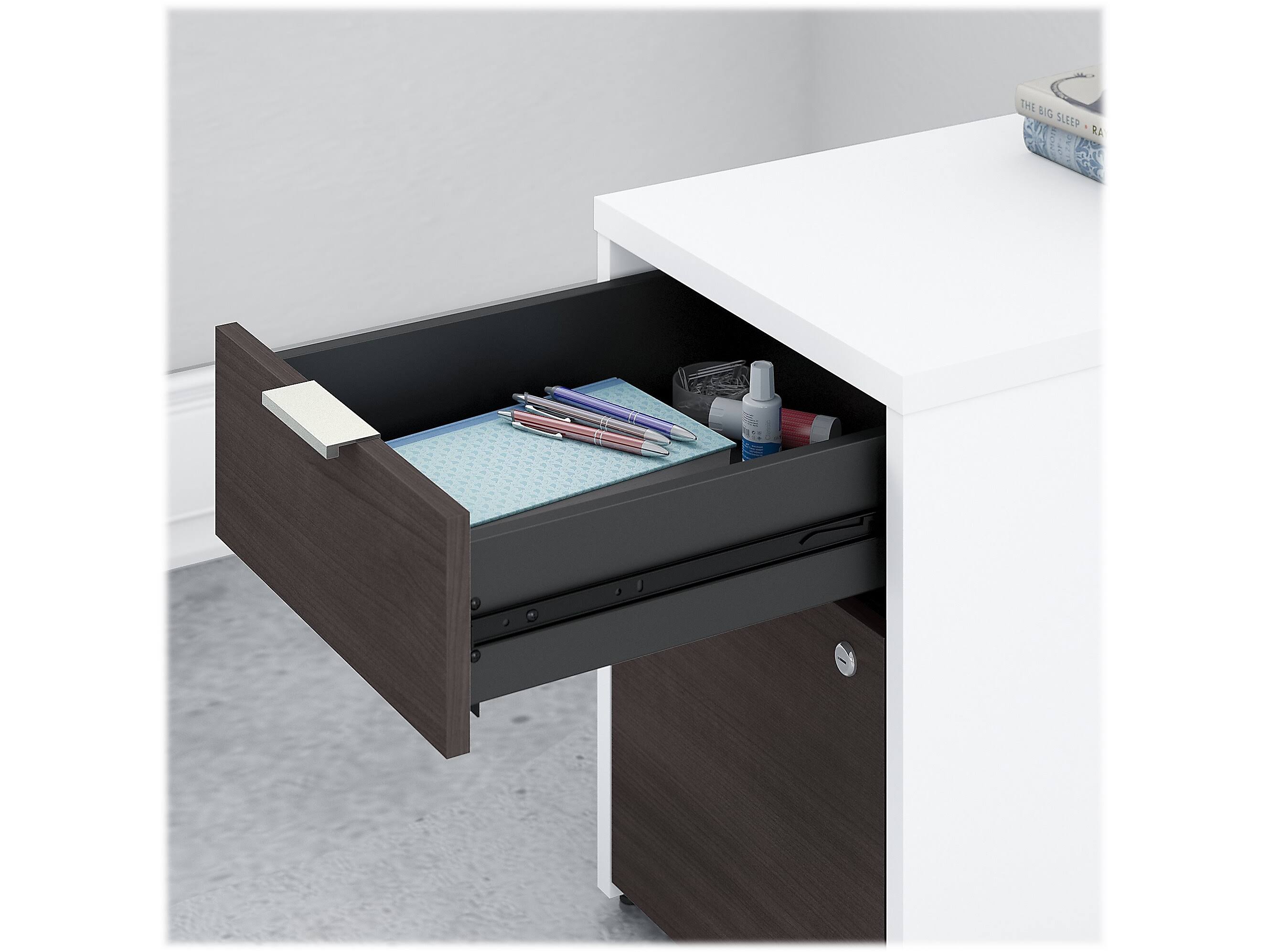 2 Drawer File Cabinet Storm Gray White S9734