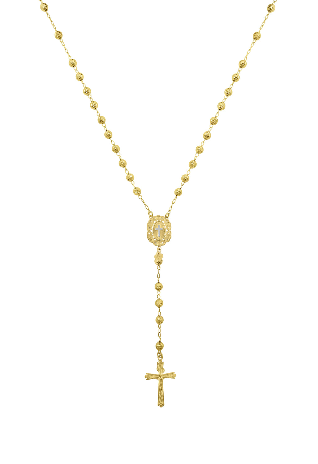 14K Gold Plated Sterling Silver Rosary Necklace 26" X5168