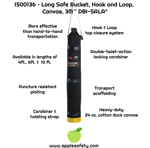 Canvas 72x22 Long Safe Bucket with Hook & Loop Closure D7961