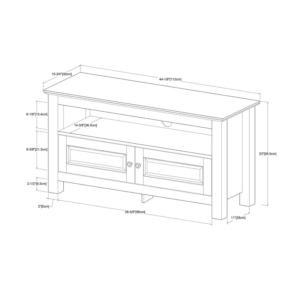 Black Wood TV Media Stand Storage Console T423842