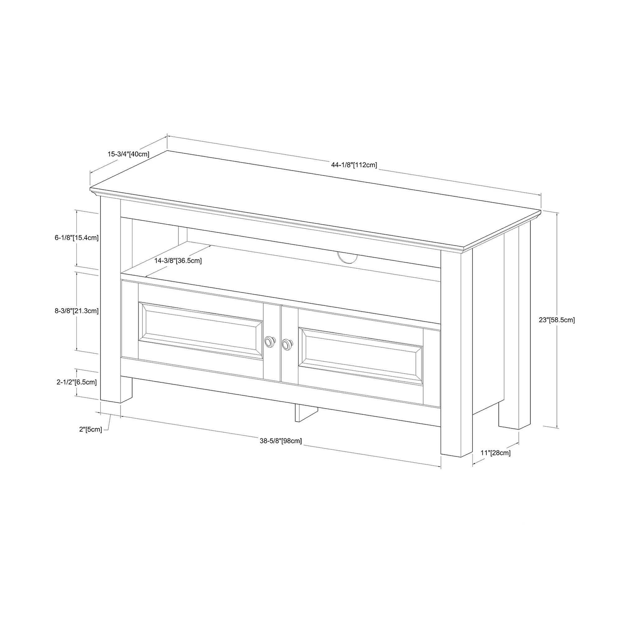 Black Wood TV Media Stand Storage Console T423842