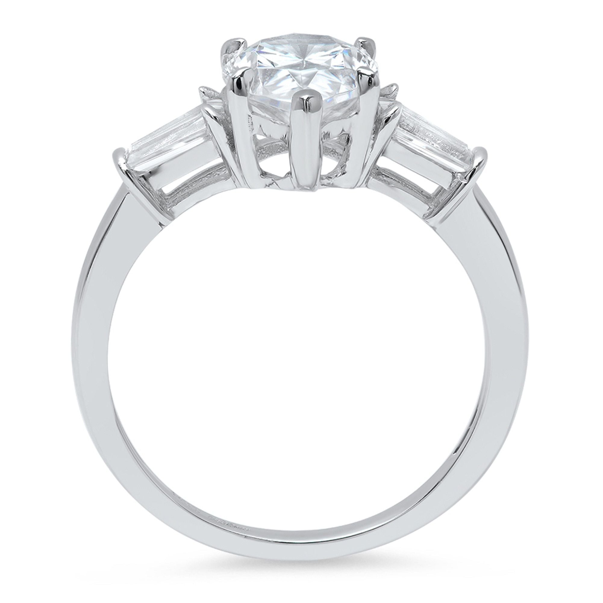 18K White Gold Three-Stone Engagement Ring U731