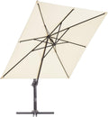 Sky Blue 9x9 FT Square Cantilever Umbrella with Cross Base J4238
