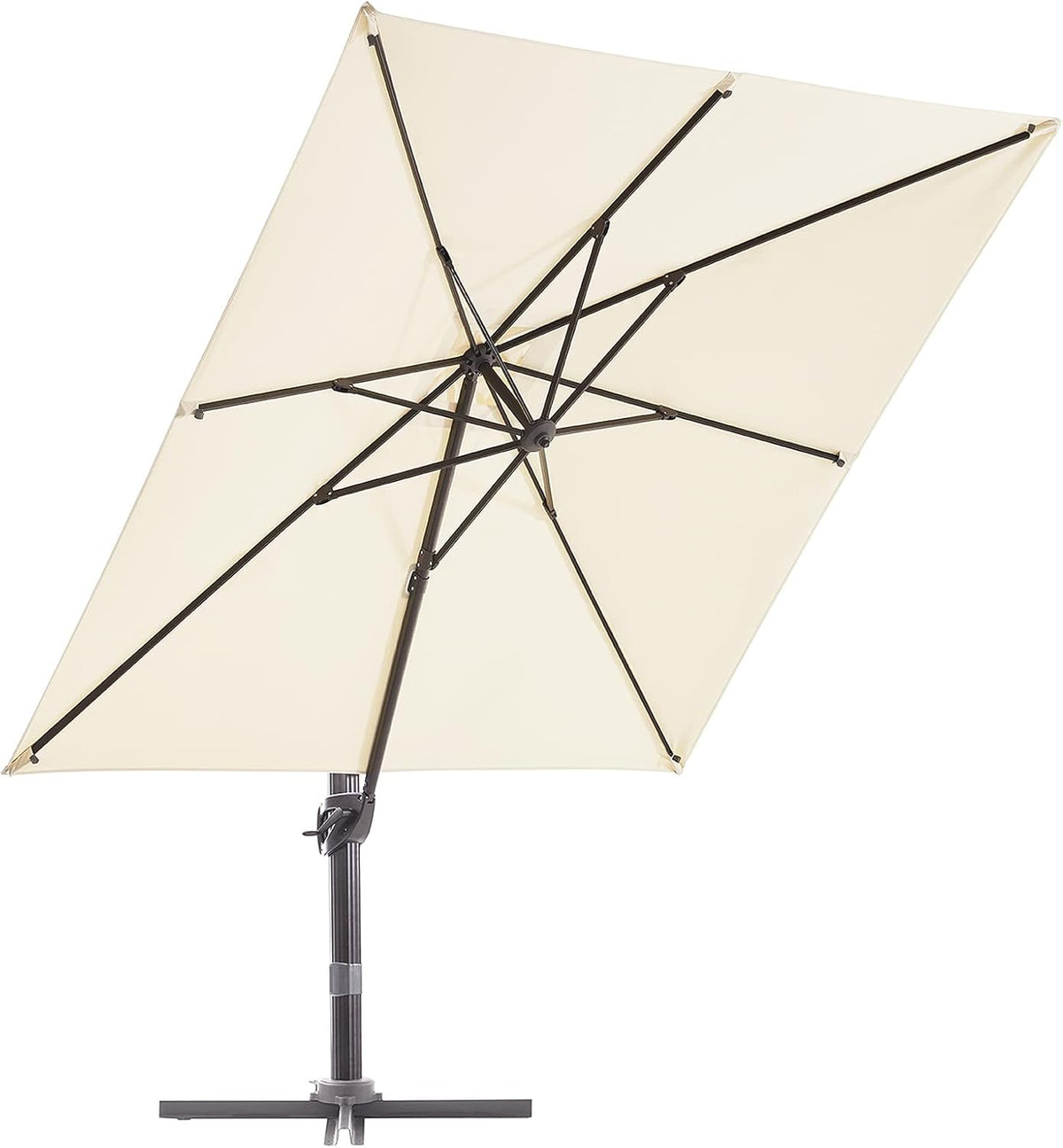 Sky Blue 9x9 FT Square Cantilever Umbrella with Cross Base J4238