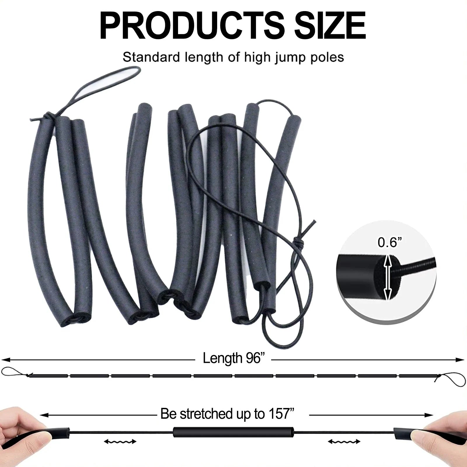 High Jump Bungee Elastic Crossbar Foam Track rope C19842