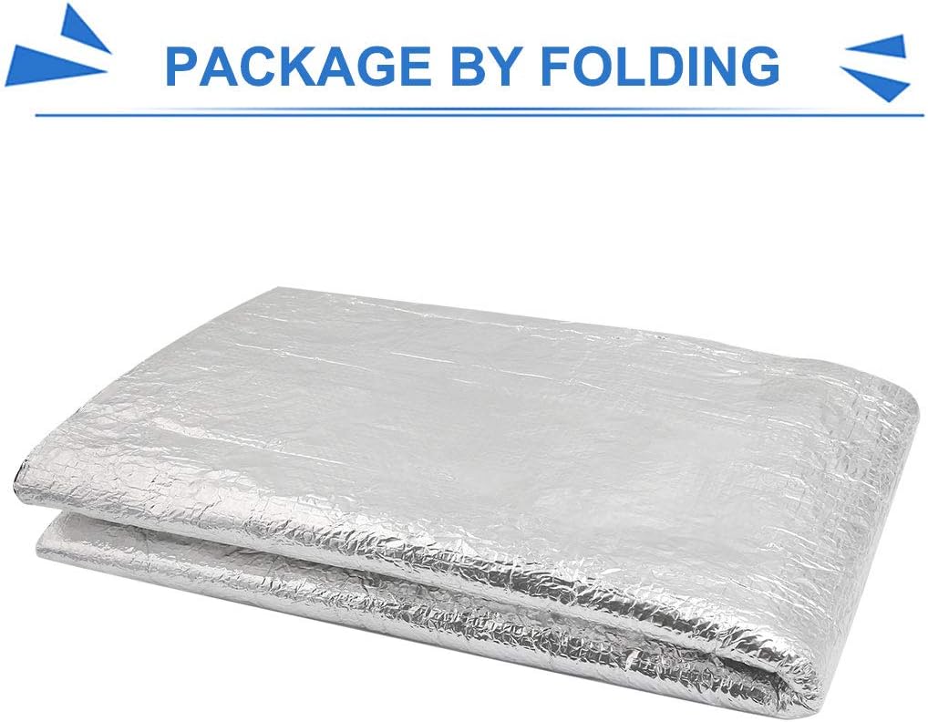 Aluminum Foil Cotton Car Heat Sound Insulation Mat 79x39 Inches Pack of 2 D667791