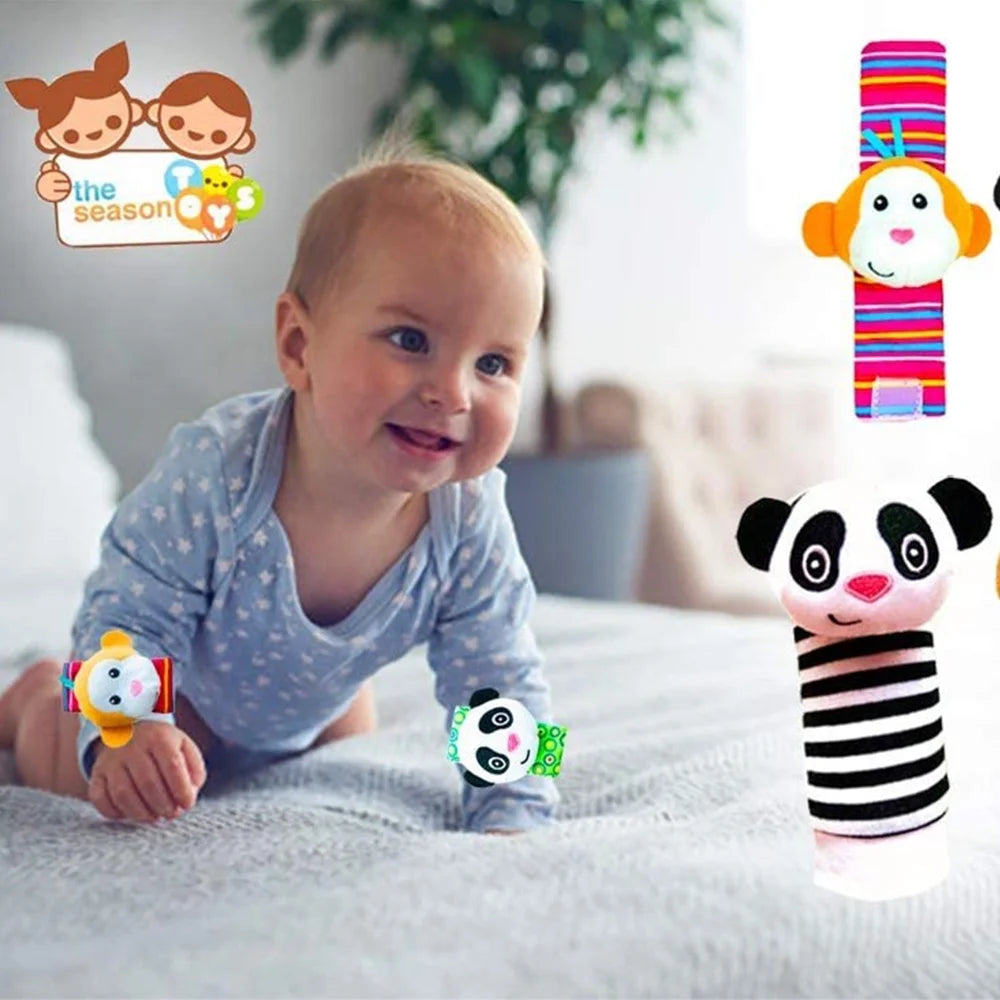 4 PCS Baby Wrist Rattle and Foot Finder Toy Set K1871