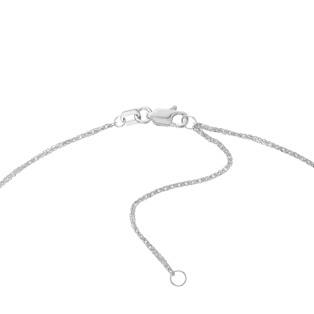 14K White Gold 18" 1.15mm Adjustable Square Wheat Chain Necklace L620