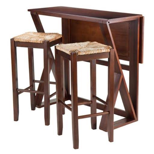 Harrington Drop Leaf High Table with 2 Rush Seat Stools - 3 Piece Z34502
