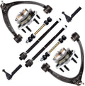 12pcs Suspension Kit Upper Control Arm Ball Joint Sway Bar Lower Ball Joint 4 Inner Outer Tie Rod Wheel Hub E82616