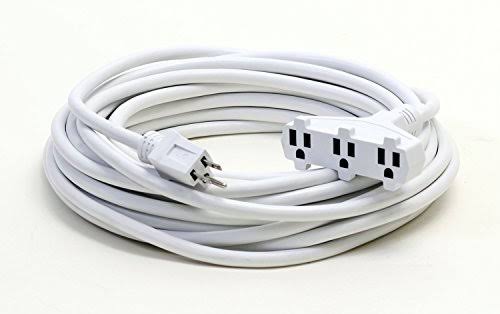 White 100 ft. AC Extension Cord C6345