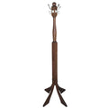 Polished Walnut Coat Rack Tree with 4 Stainless Hooks R6283