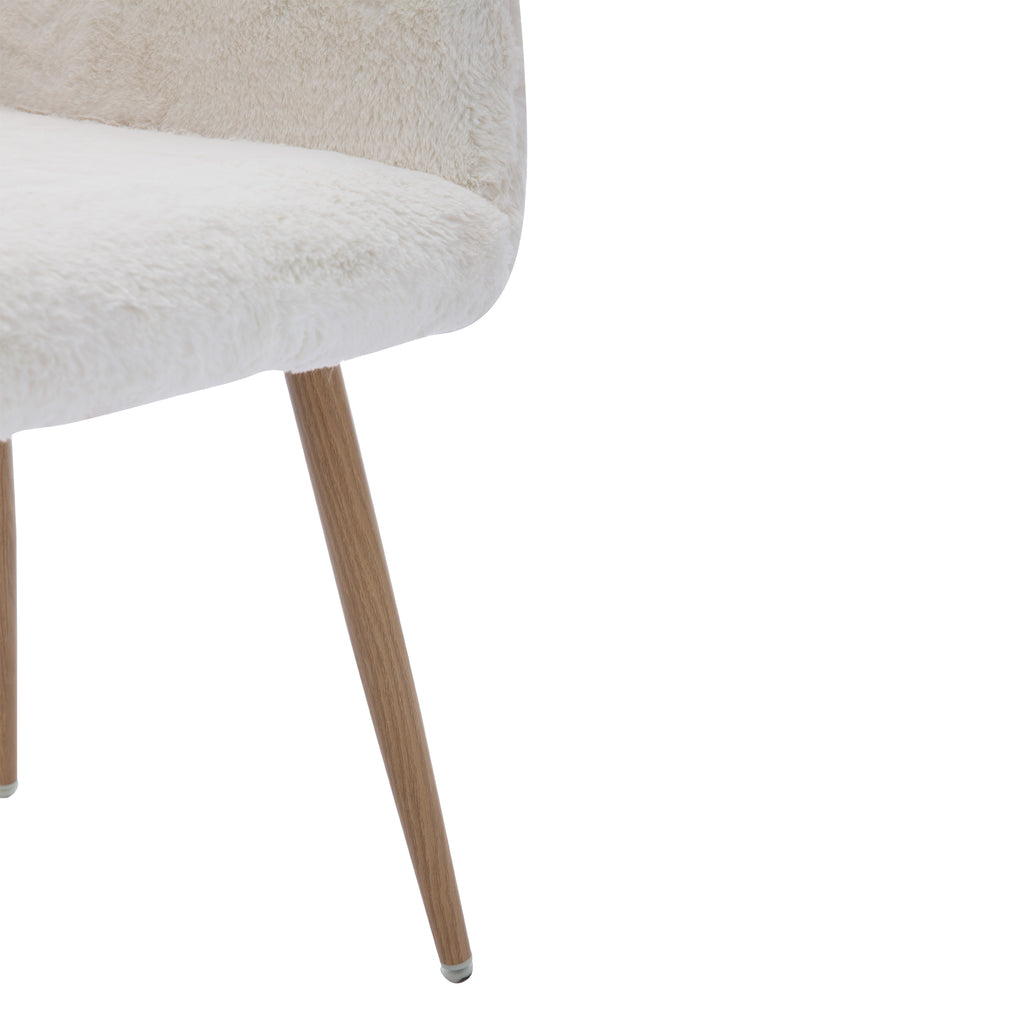 Faux Fur Dining Chairs with Solid Steel Leg Q791