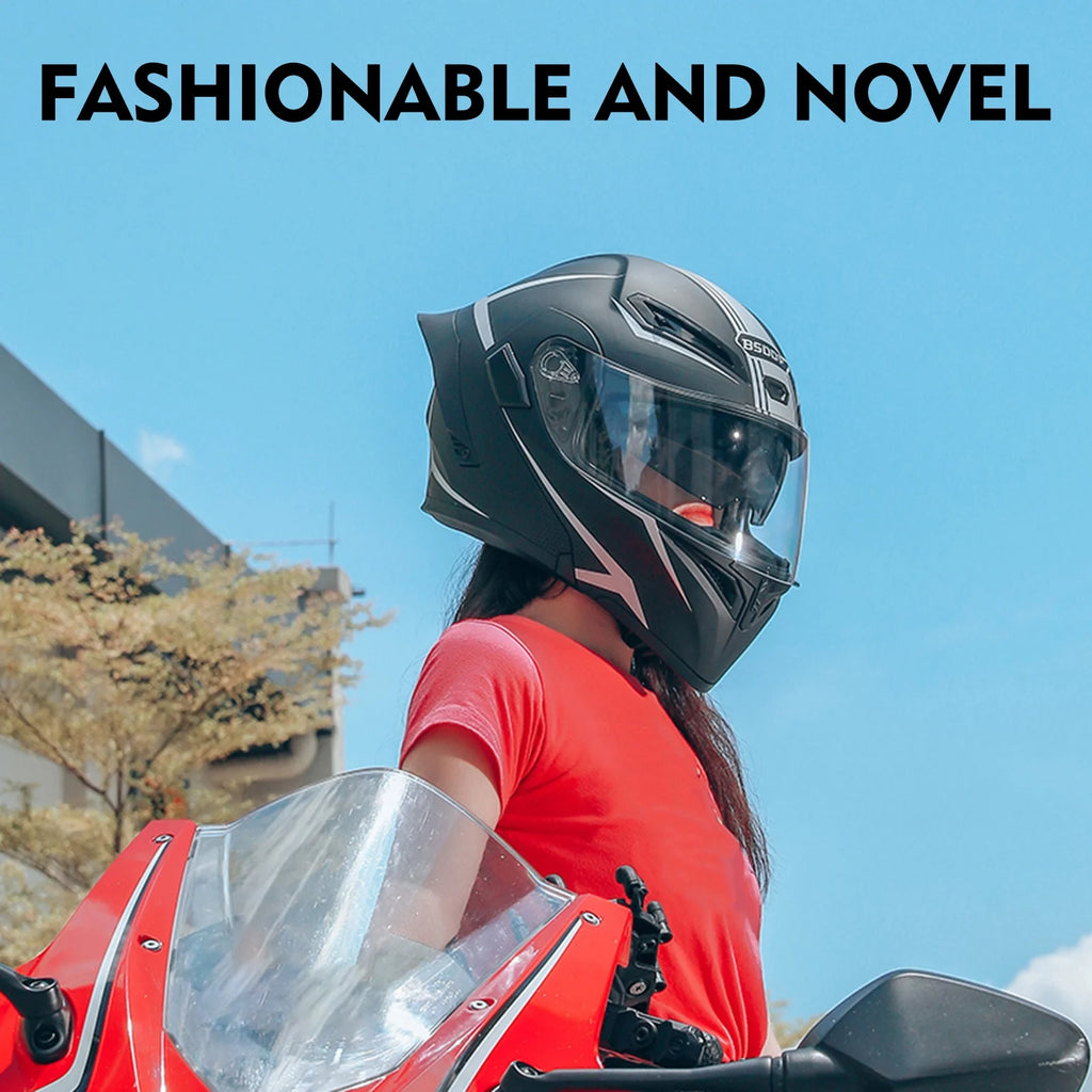 Motorcycle Helmet Dual Visor Flip up Full Face Helmet F65888