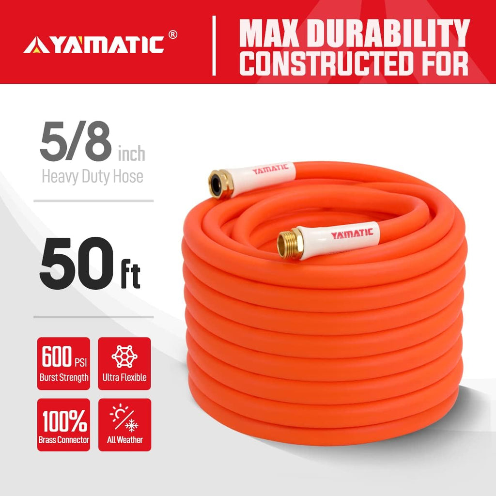 Kink Resistant Garden Hose 5/8 in x 50 ft, Heavy Duty, Pack of 2 W27964