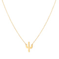 14K Yellow Gold Cactus Necklace 18in T414206
