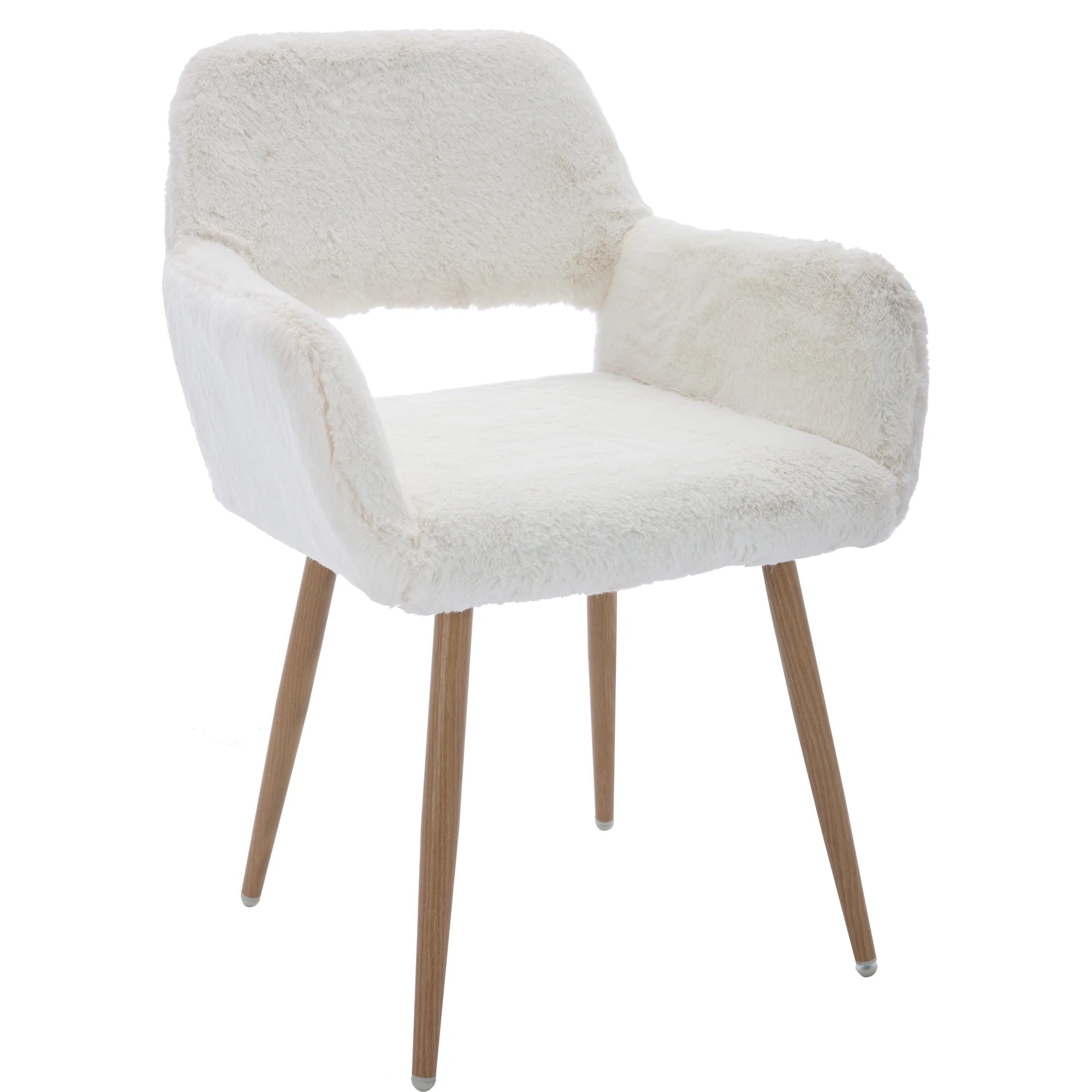 Faux Fur Dining Chairs with Solid Steel Leg Q791