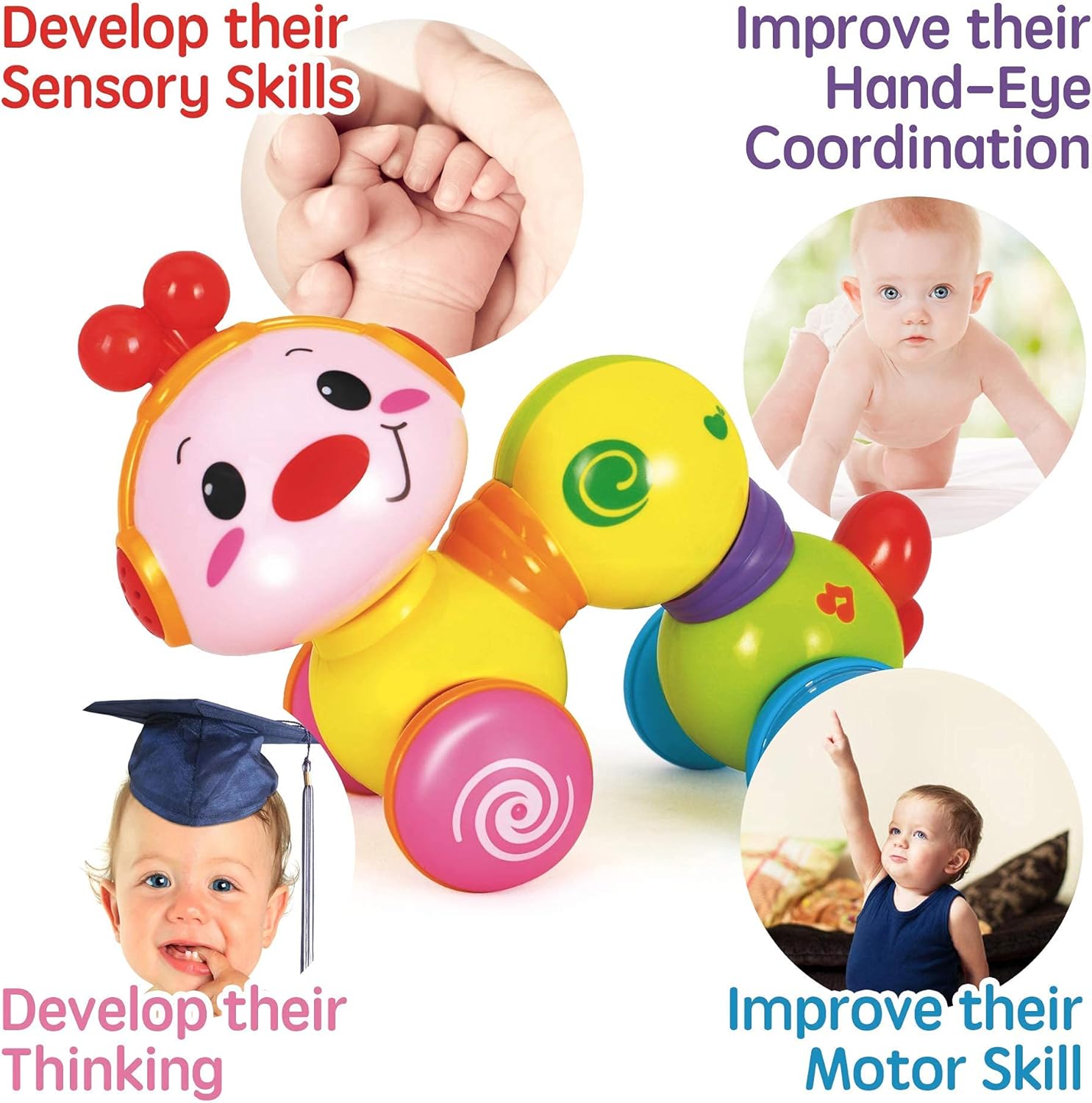 Press and Go Baby Crawling Toys with Light up Music U399891