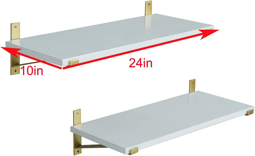 Rustic Wood Wall Shelf with Metal Bracket E41030