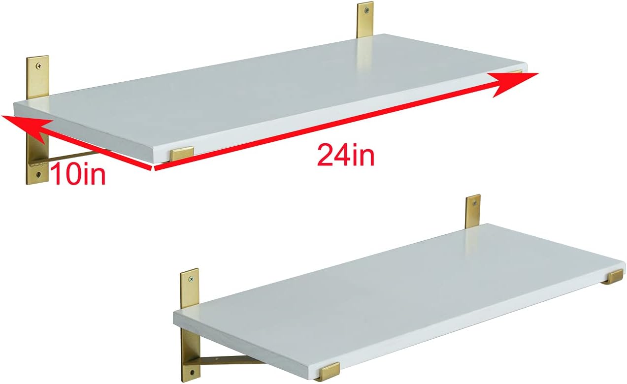 Rustic Wood Wall Shelf with Metal Bracket E41030