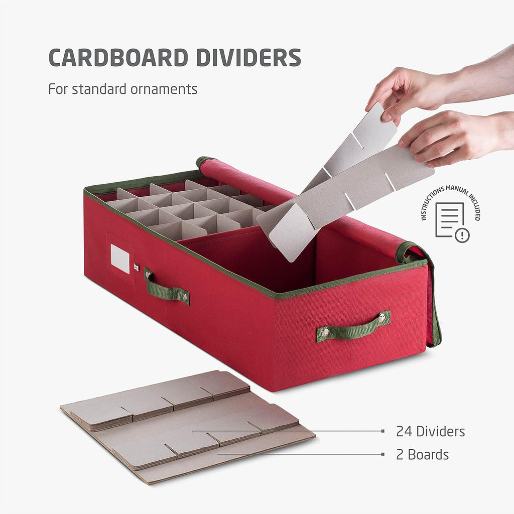Christmas Ornament Storage Box with Dividers F290027