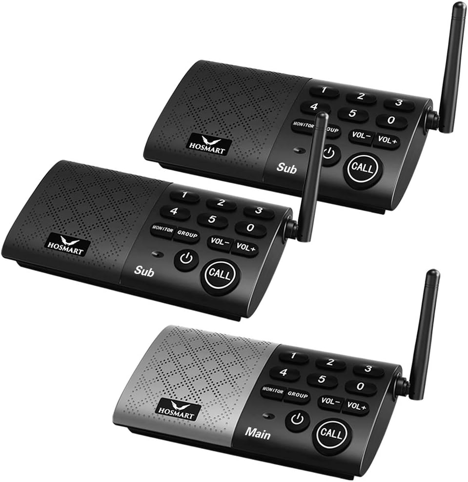Full Duplex Wireless Intercom System, DECT 6.0 Technology, 1000 Feet Range, Pack of 2 P584