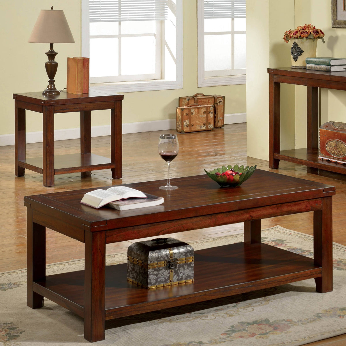 Dark Cherry 2-Piece Accent Table Set M42291