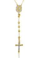 14K Gold Plated Sterling Silver Rosary Necklace 26" X5168