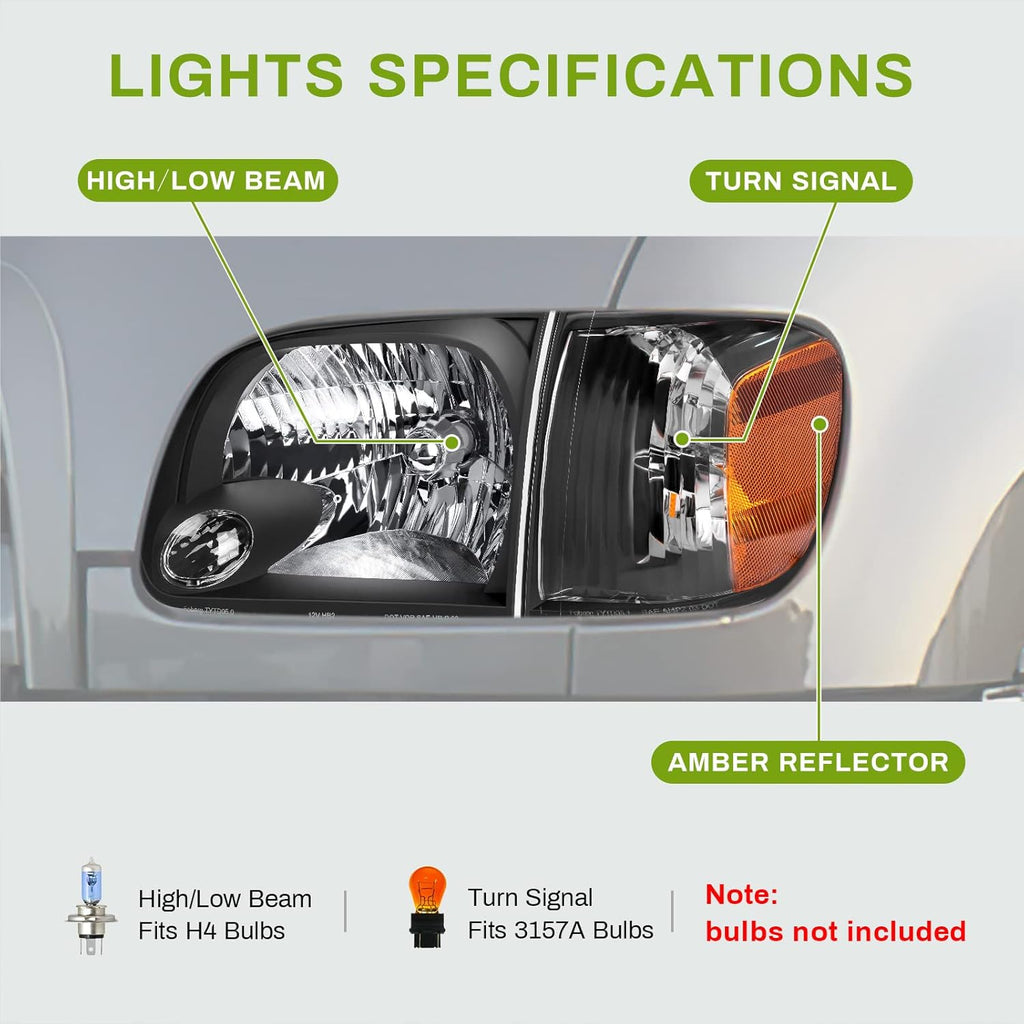 Headlight Assembly Black Housing Clear Lens E682984