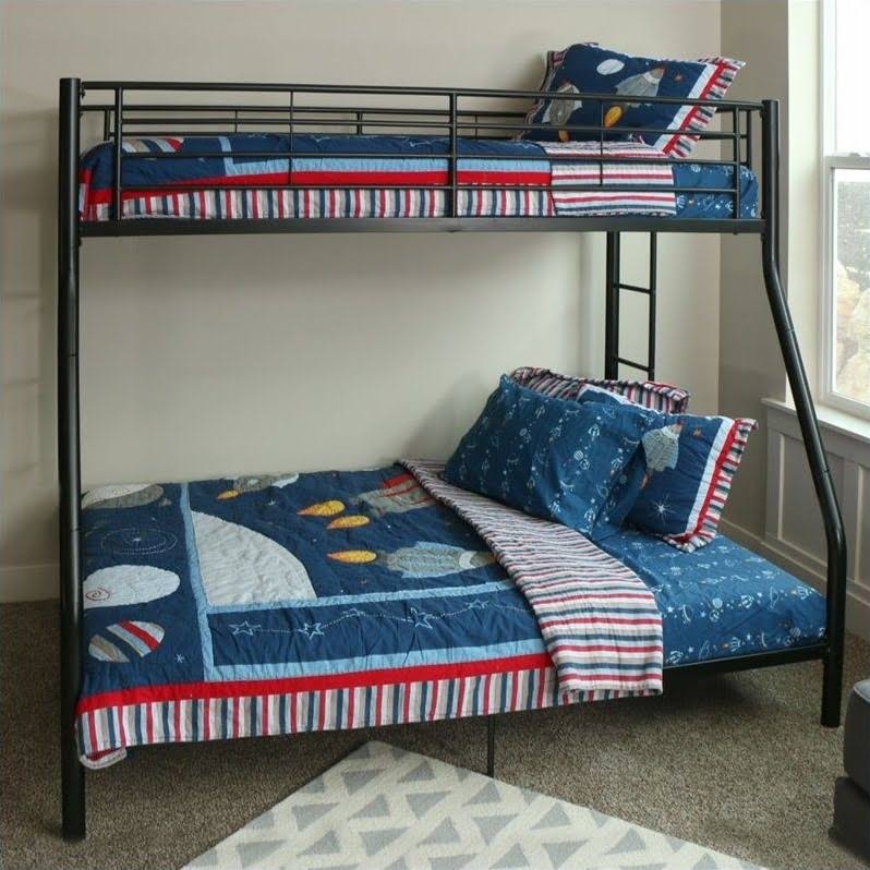 Metal Twin Over Full Bunk Bed in Black S433