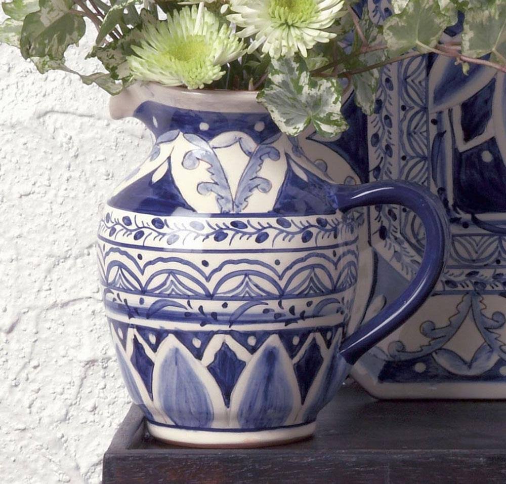 Terracotta Indigo Small Pitcher D7959