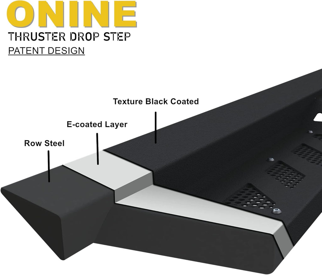 Textured Black Heavy Duty Steel Running Boards O994