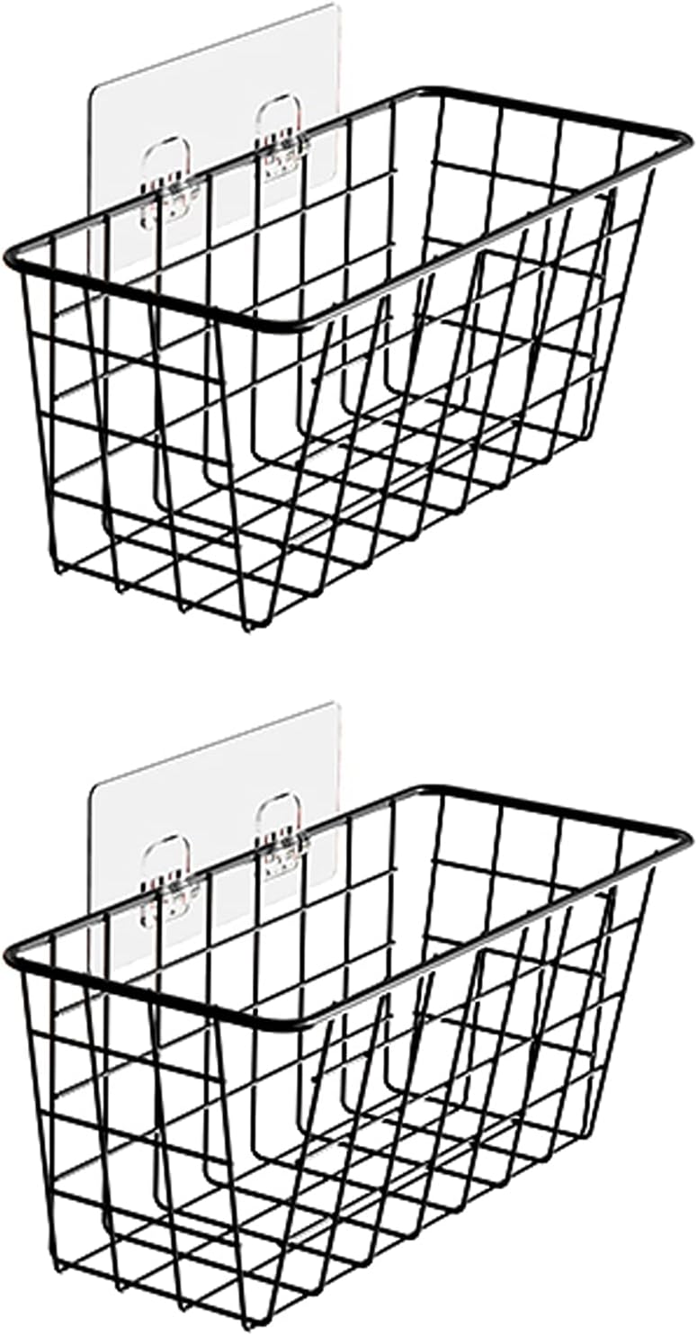 2Pcs 304 Stainless Steel Wire Storage Baskets Over the Door Organizer D609