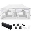 White 10x20ft Pop Up Gazebo with 4 Sidewalls S95136