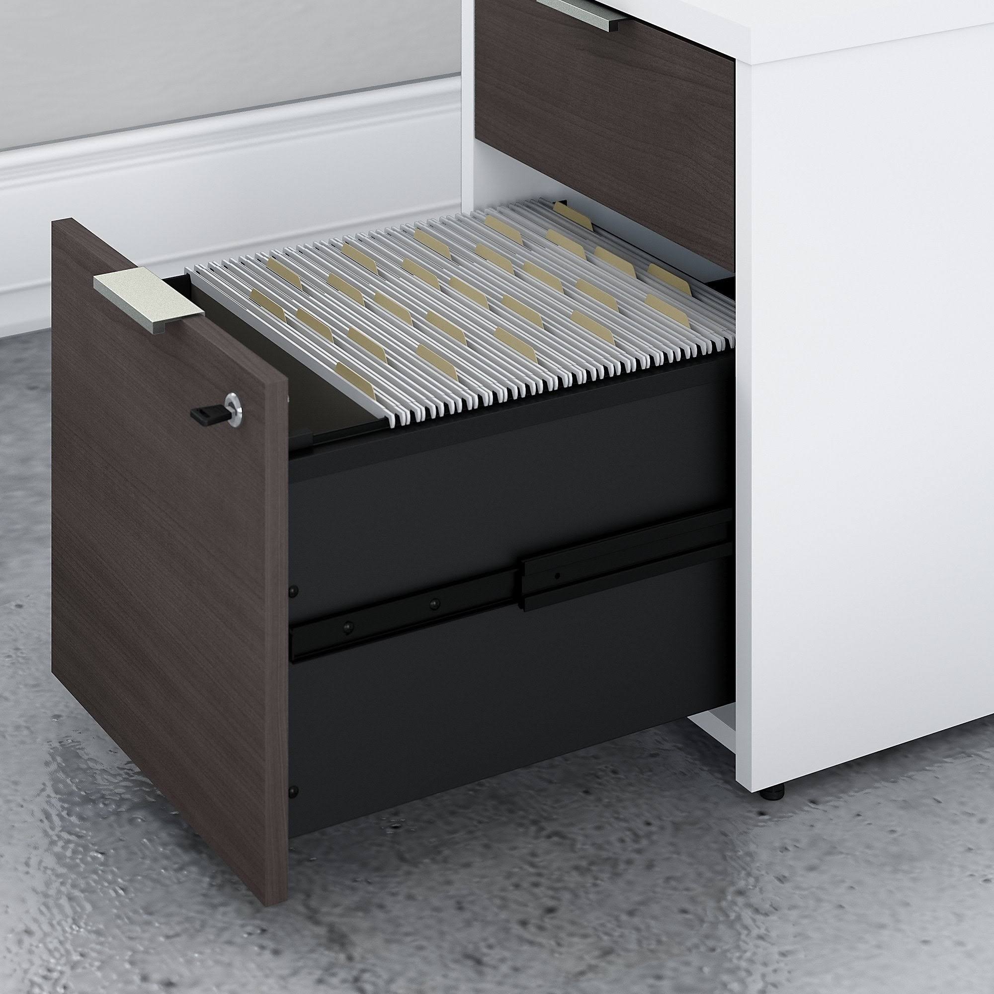 2 Drawer File Cabinet Storm Gray White S9734