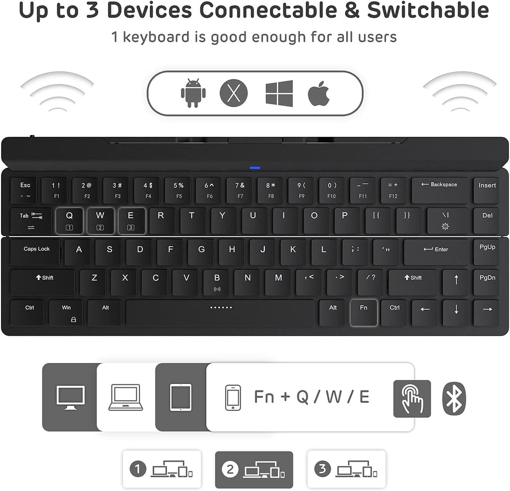 68 Keys 60% Foldable Mechanical Keyboard with Aluminum Body, White Backlit Z154