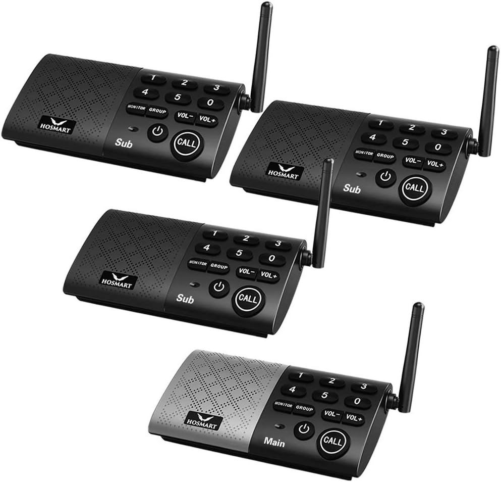 Full Duplex Wireless Intercom System, DECT 6.0 Technology, 1000 Feet Range, Pack of 2 P584