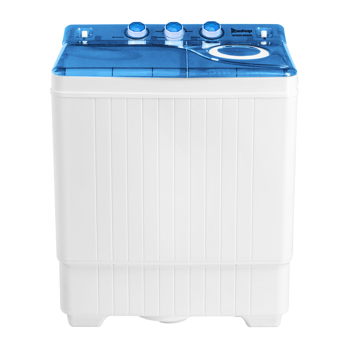 Semi-automatic Twin Tub Washing Machine with Built-in Drain Pump, 26Lbs, White&Blue H2835